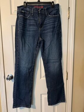 Cinch Blue Denim Jeans with Red Embroidered Logo